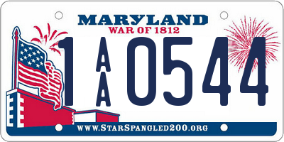 MD license plate 1AA0544