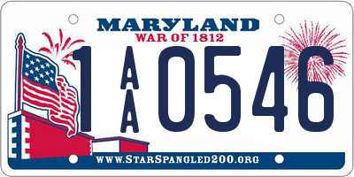 MD license plate 1AA0546