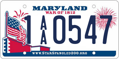 MD license plate 1AA0547