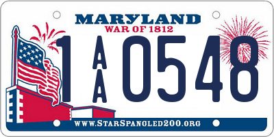 MD license plate 1AA0548