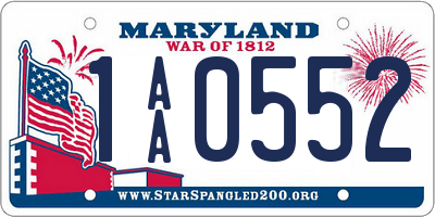 MD license plate 1AA0552