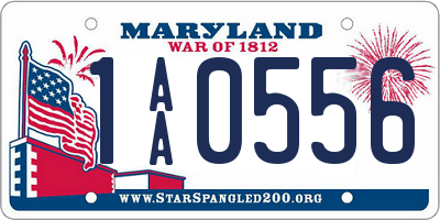MD license plate 1AA0556