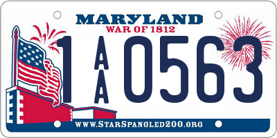 MD license plate 1AA0563