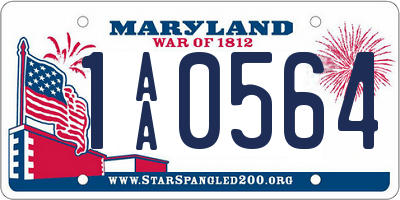 MD license plate 1AA0564