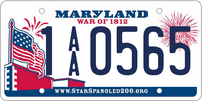 MD license plate 1AA0565