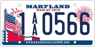 MD license plate 1AA0566