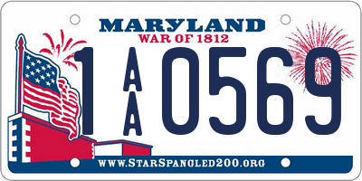 MD license plate 1AA0569