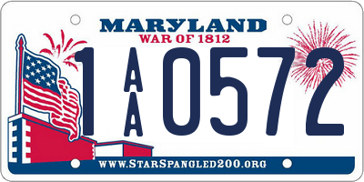 MD license plate 1AA0572