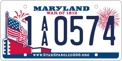 MD license plate 1AA0574