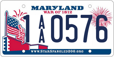 MD license plate 1AA0576