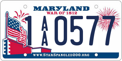 MD license plate 1AA0577