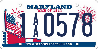 MD license plate 1AA0578