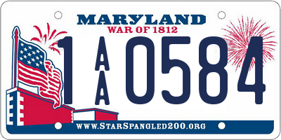 MD license plate 1AA0584