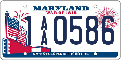 MD license plate 1AA0586