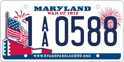 MD license plate 1AA0588