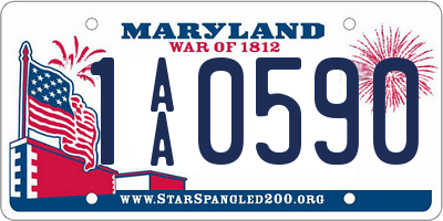 MD license plate 1AA0590