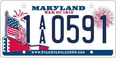 MD license plate 1AA0591