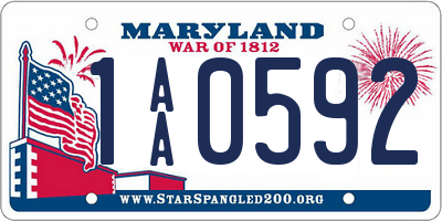 MD license plate 1AA0592