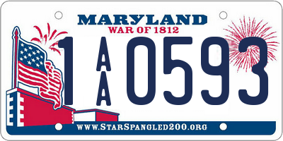 MD license plate 1AA0593