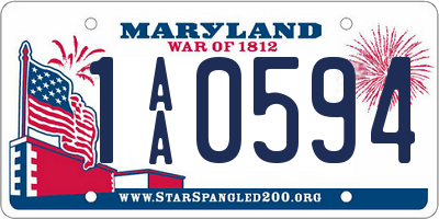 MD license plate 1AA0594