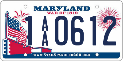 MD license plate 1AA0612