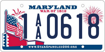 MD license plate 1AA0618