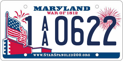 MD license plate 1AA0622