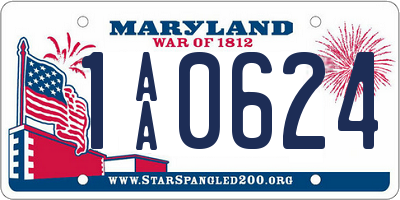 MD license plate 1AA0624