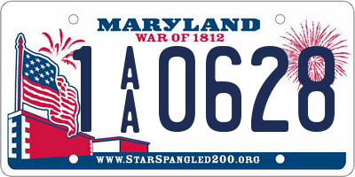 MD license plate 1AA0628