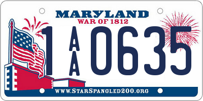 MD license plate 1AA0635