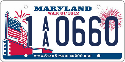 MD license plate 1AA0660