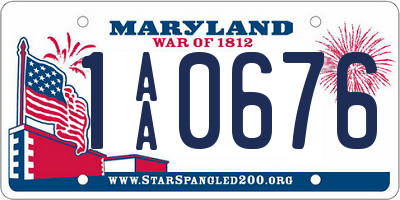 MD license plate 1AA0676
