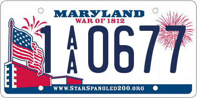 MD license plate 1AA0677