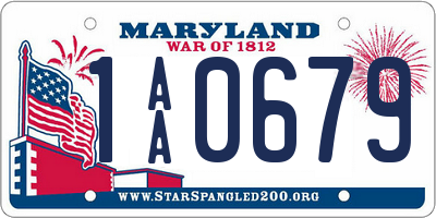 MD license plate 1AA0679