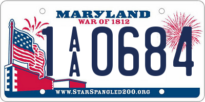 MD license plate 1AA0684