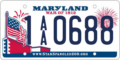 MD license plate 1AA0688