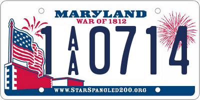 MD license plate 1AA0714