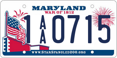 MD license plate 1AA0715