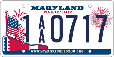 MD license plate 1AA0717