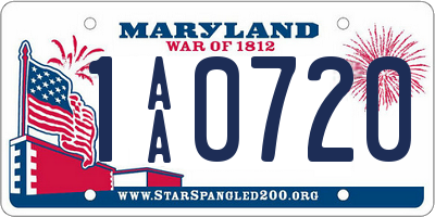 MD license plate 1AA0720