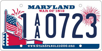 MD license plate 1AA0723