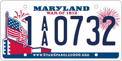 MD license plate 1AA0732