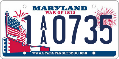 MD license plate 1AA0735