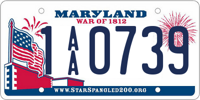 MD license plate 1AA0739