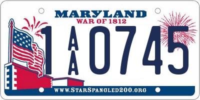 MD license plate 1AA0745