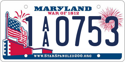 MD license plate 1AA0753