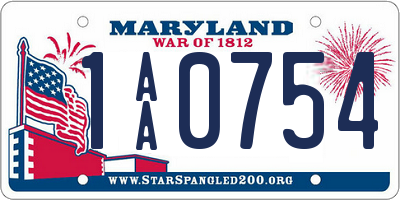 MD license plate 1AA0754