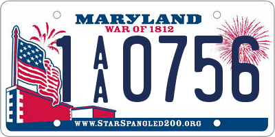 MD license plate 1AA0756
