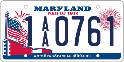 MD license plate 1AA0761