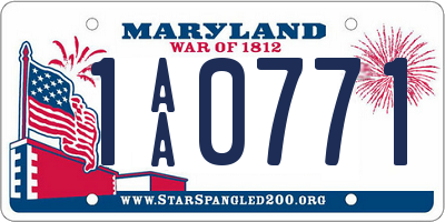 MD license plate 1AA0771